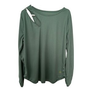 Pro Player 2X Sage Green Long Sleeve Shoulder Cutout‎ Top Athleisure Gorpcore